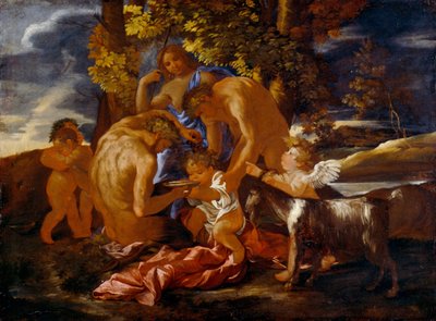 Die Pflege des Bacchus von Nicolas Poussin